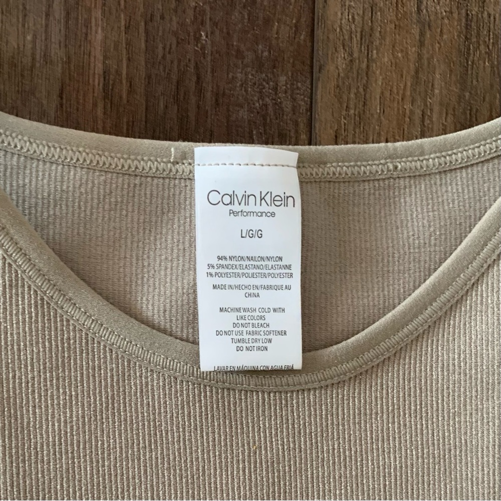 Calvin Klein Performance Womens Ribbed Crop Racerback Tank Top Size Large - Picture 4 of 9